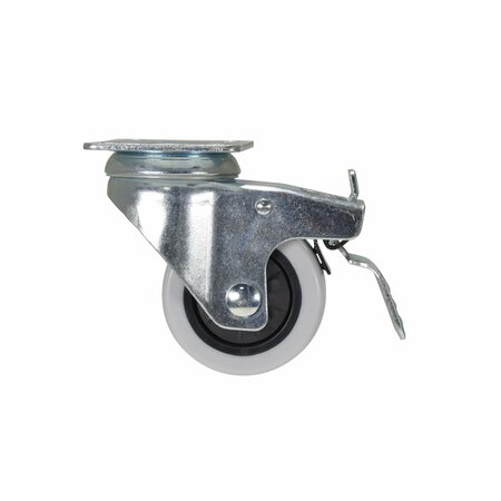 Vestil Light Gray Swivel With Total Brake Polypropylene Caster 3 x 1 1/4 CST-B28-3X1PP-SWTB